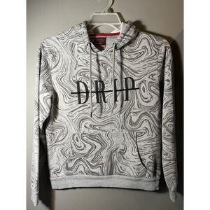 LR Scoop SZ Small White/Gray Marble DRIP Hoodie